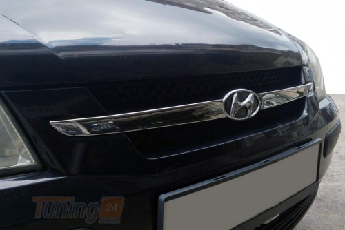 Omsa Хром накладки на решетку радиатора для Hyundai Getz 2002-2012 из нержавейки 2шт - Картинка 1
