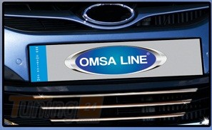 Omsa Хром накладки на решетку бампера для Hyundai I40 Sd 2011-2014 из нержавейки 3шт - Картинка 2