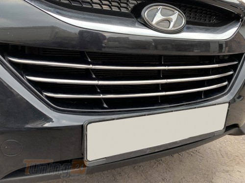 Omsa Хром накладки на решетку радиатора для Hyundai IX35 2010-2013 из нержавейки 3шт - Картинка 1