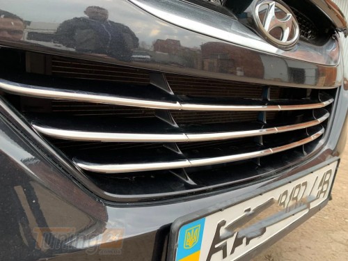 Omsa Хром накладки на решетку радиатора для Hyundai IX35 2013-2015 из нержавейки 3шт - Картинка 4
