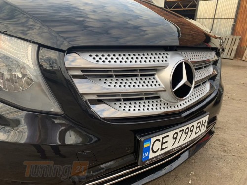 Omsa Хром накладки на решетку радиатора для Mercedes Vito W447 2014-2020 из нержавейки BlackChrome 5шт - Картинка 3