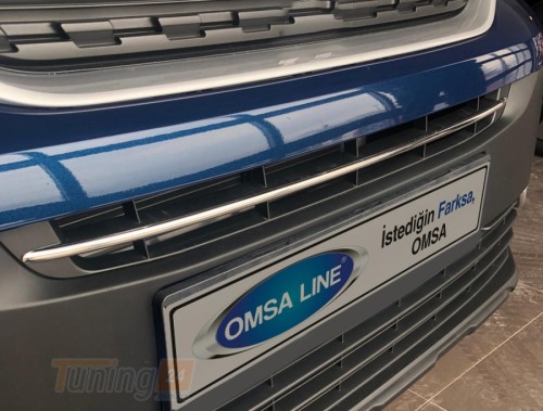 Omsa Хром накладка на решетку бампера для Peugeot Rifter 2019+ из нержавейки 1шт - Картинка 2