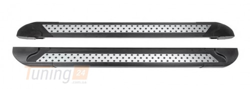 Erkul Боковые пороги площадки из алюминия Vision New Black для Lifan X60 2011-2015 - Картинка 1