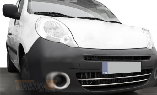 Omsa Хром накладки на решетку бампера для Renault Kangoo 2008-2020 из нержавейки 2шт - Картинка 1