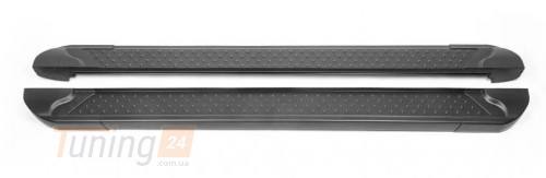 Erkul Боковые пороги площадки из алюминия Allmond Black для Lifan X60 2011-2015 - Картинка 1