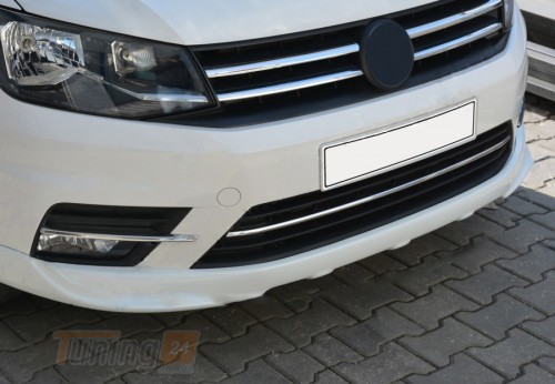 Omsa Хром накладки на решетку бампера для Volkswagen Caddy 2015-2020 из нержавейки 3шт - Картинка 1
