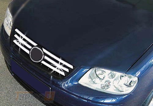 Omsa Хром накладки на решетку радиатора для Volkswagen Polo 2001-2003 из нержавейки 6шт - Картинка 1