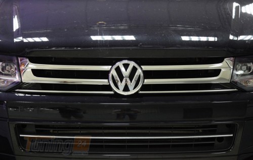 Omsa Хром накладки на решетку радиатора для Volkswagen T5 рестайлинг 2010-2015 из нержавейки 4шт - Картинка 1
