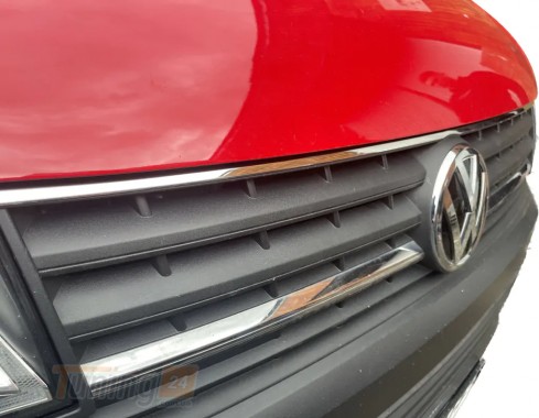 Omsa Хром накладка на верх решетки радиатора для Volkswagen T6 2015-2019 из нержавейки 1шт - Картинка 4