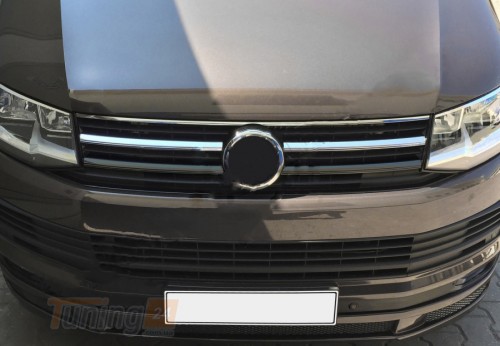 Omsa Хром накладки на решетку радиатора для Volkswagen T6 2015-2019 из нержавейки верхние 2шт - Картинка 1