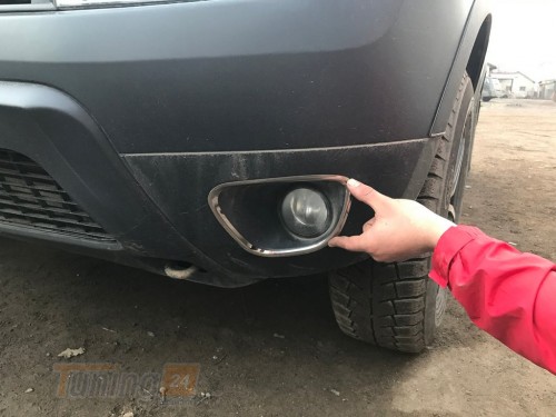 Carmos Хром накладки на протитуманки для Renault Duster 2008-2018 з нержавіючої сталі 2шт - Зображення 2