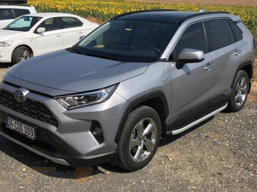 Erkul Боковые пороги площадки из алюминия Fullmond для Toyota RAV4 2019+ - Картинка 1