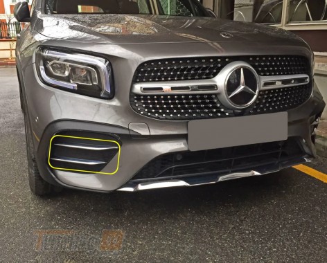 Carmos Хром накладки на передний бампер для Mercedes GLB X247 2019+ из нержавейки боковые 4шт - Картинка 1