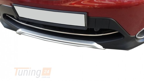 Carmos Хром накладка на передний бампер для Nissan Qashqai 2014-2017 из нержавейки  - Картинка 1
