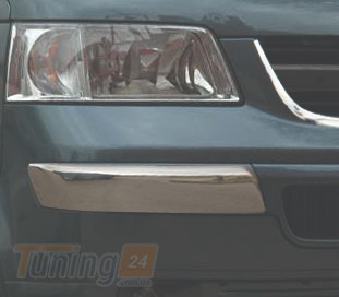 Carmos Хром накладки на уголки переднего бампера для Volkswagen T5 Transporter 2003-2010 из нержавейки 2шт - Картинка 1