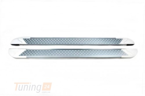 Erkul Боковые пороги площадки из алюминия Allmond White для Fiat 500X 2014+ - Картинка 1