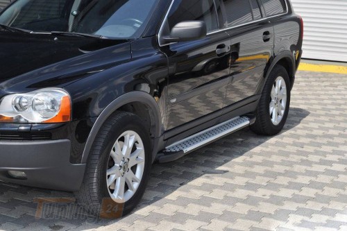 Erkul Боковые пороги площадки из алюминия Allmond Grey для Volvo XC90 2002-2014 - Картинка 1