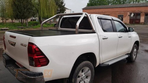 Erkul Боковые пороги площадки из алюминия Allmond Grey для Toyota Hilux 2019+ - Картинка 5