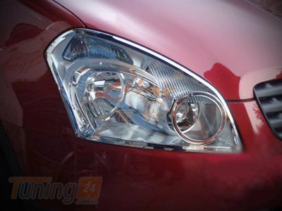 Carmos Хром накладки на фари для Nissan Qashqai 2007-2010 з ABS-пластику 2шт - Зображення 1