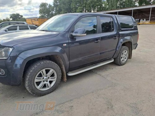 Erkul Боковые пороги площадки из алюминия Tayga Grey для Volkswagen Amarok 2016-2021 - Картинка 1