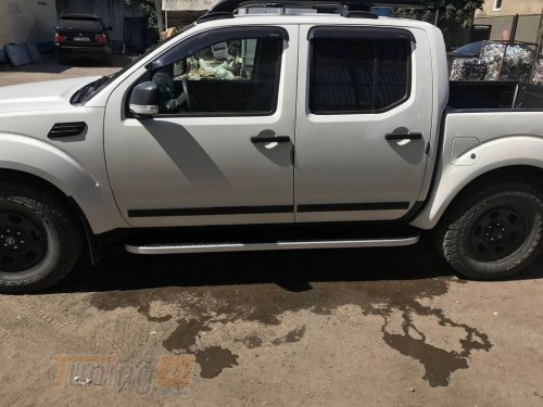 Erkul Боковые пороги площадки из алюминия Tayga для Nissan Navara D40 2005-2010 - Картинка 1