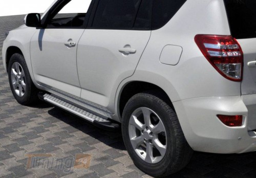 Erkul Боковые пороги площадки из алюминия Allmond Grey для Toyota RAV4 2006-2010 - Картинка 1