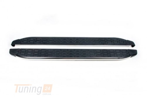 Omsa Боковые пороги площадки из алюминия BlackLine для Peugeot 2008 2013-2019 - Картинка 1