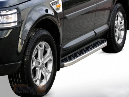 Omsa Боковые пороги площадки из алюминия BlackLine для Land rover Range Rover Sport 1 2005-2013 - Картинка 1