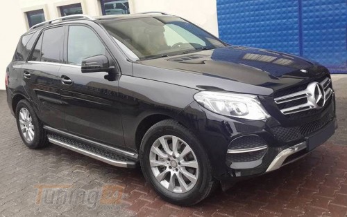 Omsa Боковые пороги площадки из алюминия BlackLine для Mercedes-benz GLE W166 2015-2019 - Картинка 1