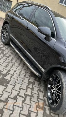 Omsa Боковые пороги площадки из алюминия BlackLine для Volkswagen Touareg 2010-2018 - Картинка 1