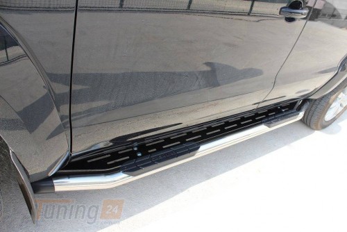 Omsa Боковые пороги из нержавейки Amazon Silver для Volkswagen Amarok 2010-2016 - Картинка 1