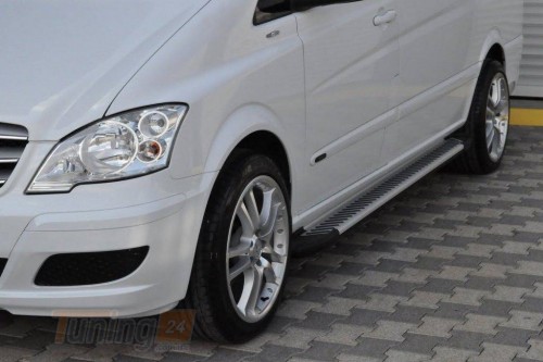 Erkul Боковые пороги площадки из алюминия Line для Mercedes-benz Vito W639 2003-2010 - Картинка 1