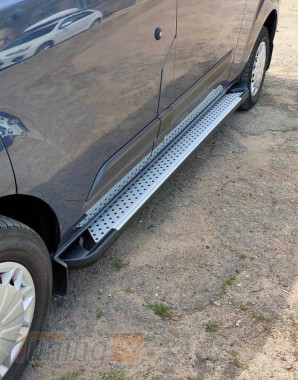 Erkul Боковые пороги площадки из алюминия Allmond Grey для Ford Custom 2012+ - Картинка 1