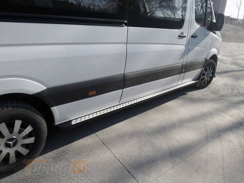 Omsa Боковые пороги площадки из алюминия DOT-Line для Mercedes-benz Sprinter W901-905 1995-2006 - Картинка 2