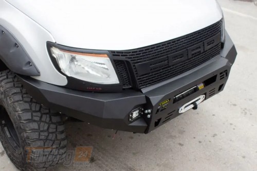 DD-T24 Передний бампер Dakar Чёрный без сенсора с подсветкой и Защита картера на Ford Ranger 2011-2015 - Картинка 3
