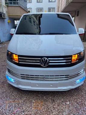 DD-T24 Накладка на передний бампер Genis ( под покраску) на Volkswagen T6 2015-2018 - Картинка 1