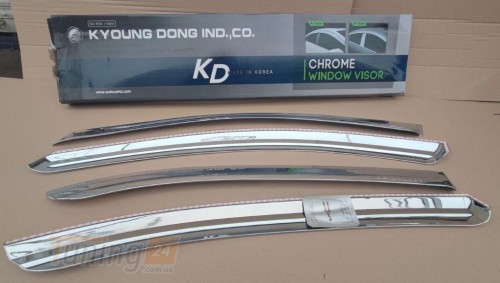 Safe Вітровики с хромом Chrome Door Visor на Hyundai IX35 2013-2015 - Зображення 5