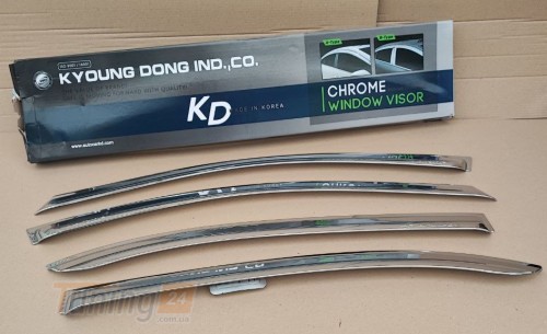 Safe Ветровики с хромом Chrome Door Visor на Kia Rio 2 II Hb 5d 2005-2011 - Картинка 2