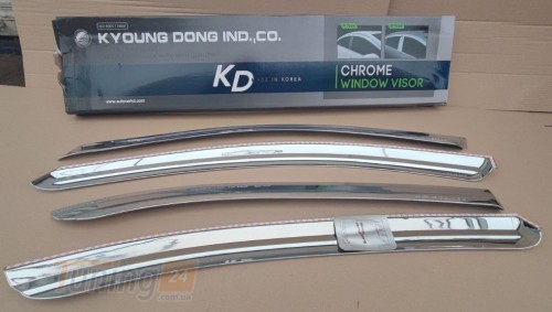 Safe Ветровики с хромом Chrome Door Visor на Kia K2 Sd 2011+ (europa) - Картинка 5