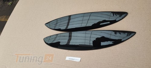 Fly Реснички на фары (2 шт, ABS, Черный глянец) на Daewoo Lanos Седан "Широкие" - Картинка 1