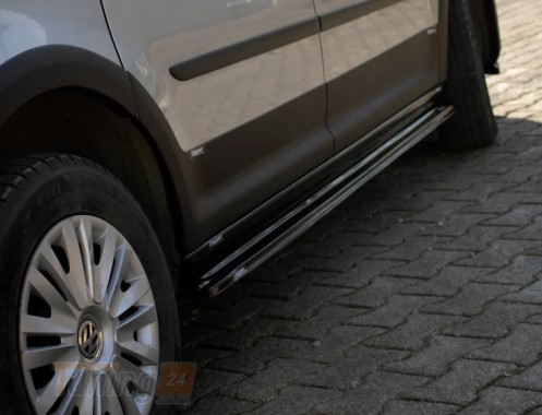 DD-T24 Накладки на боковые пороги EuroCap (черные) на Volkswagen Caddy 3 2010-2015 - Картинка 1