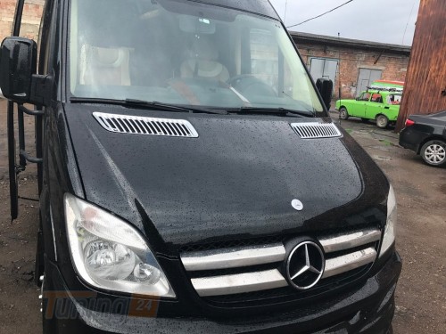 Carmos Хром накладки на повітрозабірник капота для Mercedes Sprinter 2006-2013 пластик 2шт - Зображення 2