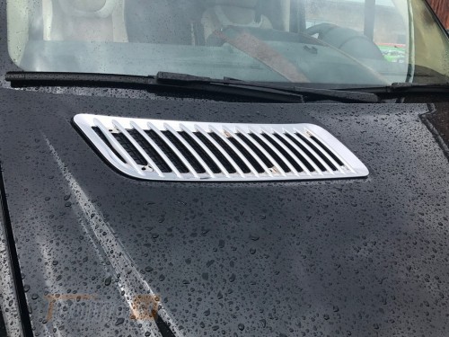 Carmos Хром накладки на воздухозаборник капота для Mercedes Sprinter 2013-2018 пластик 2шт - Картинка 1
