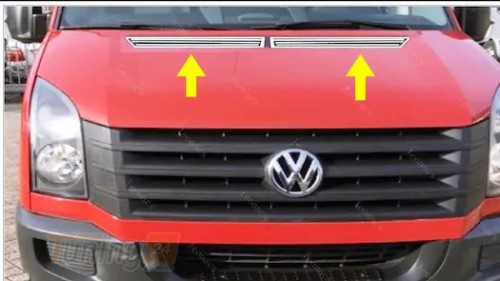 Carmos Хром накладки на воздухозаборник капота для Volkswagen Crafter 2006-2017 нержавейка 2шт - Картинка 1