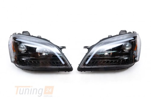 DD-T24 Передні фари з LED-елементом (2 шт, темні) на Mercedes-Benz ML W164 2005-2008 - Зображення 1