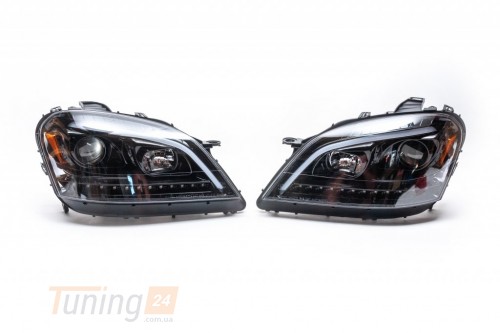 DD-T24 Передние фары с LED-элементом (2 шт, темные) на Mercedes-benz ML W164 2005-2008 - Картинка 2