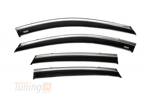 NIKEN Дефлекторы окон с хром полоской Ветровики Niken для Hyundai Kona 2023+ (4шт) - Картинка 1