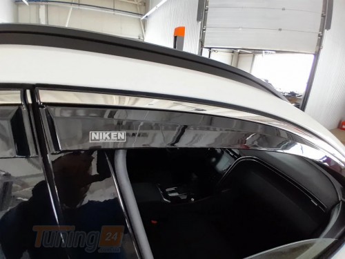 NIKEN Дефлекторы окон с хром полоской Ветровики Niken для Hyundai Tucson 4 NX4 2020+ (4шт) - Картинка 1