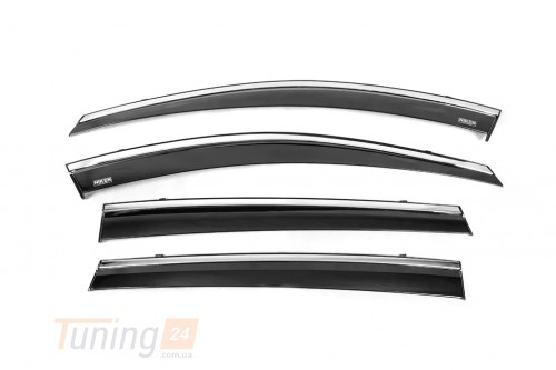 NIKEN Дефлекторы окон с хром полоской Ветровики Niken для Toyota RAV4 2013-2015 (4шт) - Картинка 1