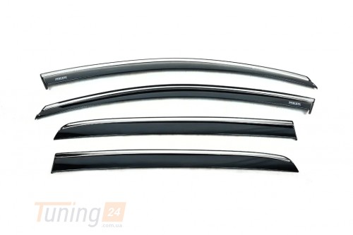 NIKEN Дефлекторы окон с хром полоской Ветровики Niken для Volkswagen Golf 6 2008-2012 (4шт) - Картинка 1